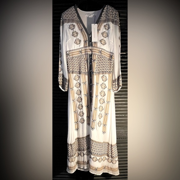 VERONICA BEARD Julianna Embroidered Button-Front Long Sleeve Dress - Picture 2 of 8